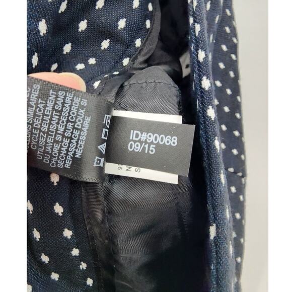 New NWT Express The Editor Pants Size 2R Navy Blue White Office Casual Diamond - Picture 9 of 10